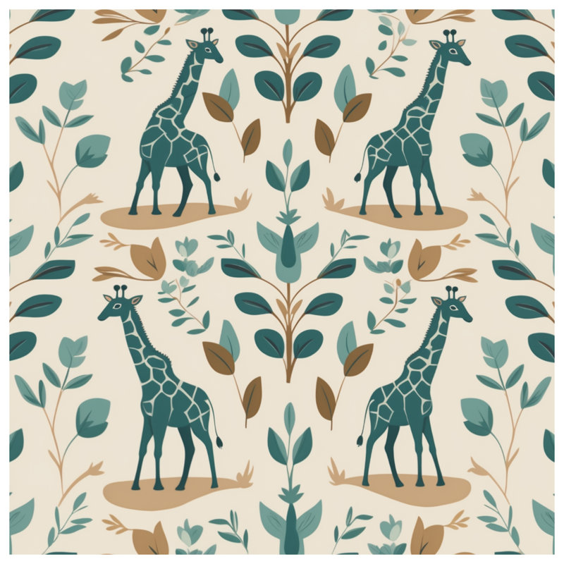 Girafe avec des feuilles Housses de couette, Lit simple