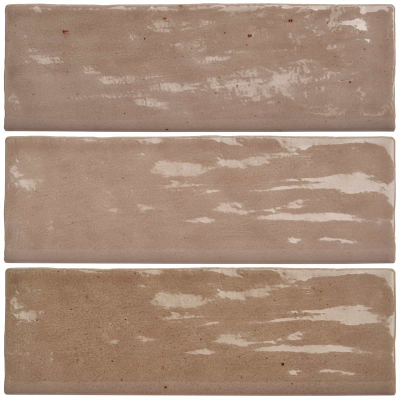 Portmore 3X8 Glossy Ceramic Bullnose, Taupe