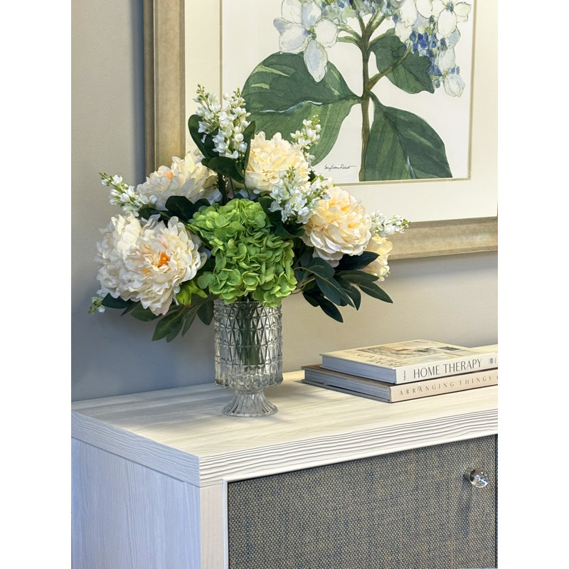 Mixed Floral Centerpiece in Glass Vase