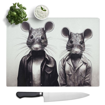 Two Street Rats  Glass Chopping Board