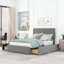 Lit Upholstedry Platm avec 4 tiroirs sur 2 têtes de lit réglables-111107431