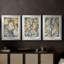 WM MORRIS Series DCCCXVI  -Custom Framed  Wrapped Gallery Canvas - 3 Pieces-1651816742-1651816730