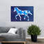 «Blue Horse Energy», reproduction d'art abstrait cheval contemporain-129970532