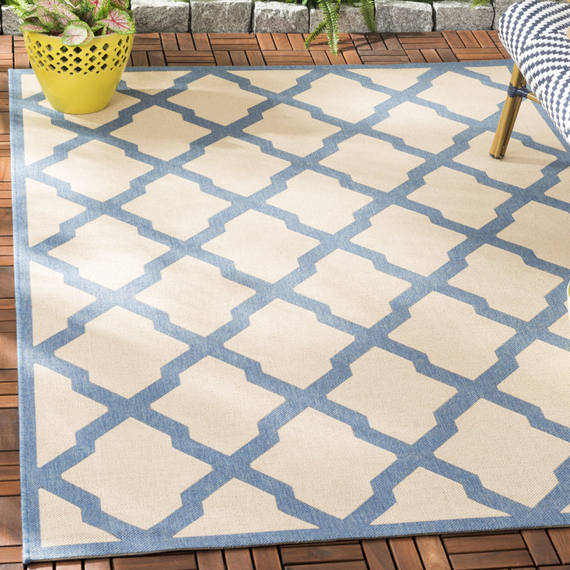 Barrister Geometric Hand Woven Indoor / Outdoor Area Rug, Rectangle 155 x 229 cm