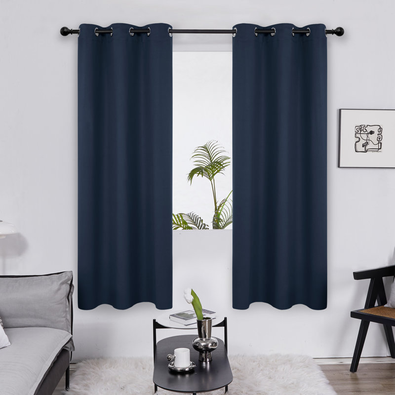 Frome Room Darkening Curtain Pair, 38" W x 72" L, Turquoise