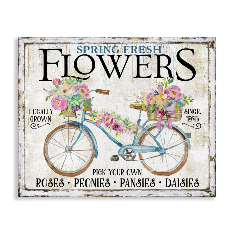 "Spring Spring Flowers & Bike" par Creatif Belle bp-626_CN, H 24 po x l 30 po
