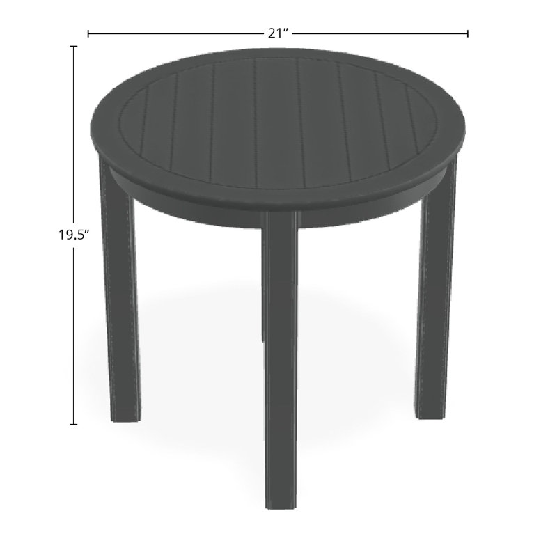 Outdoor Round Side Table, Gray/Graphite, Acrylic