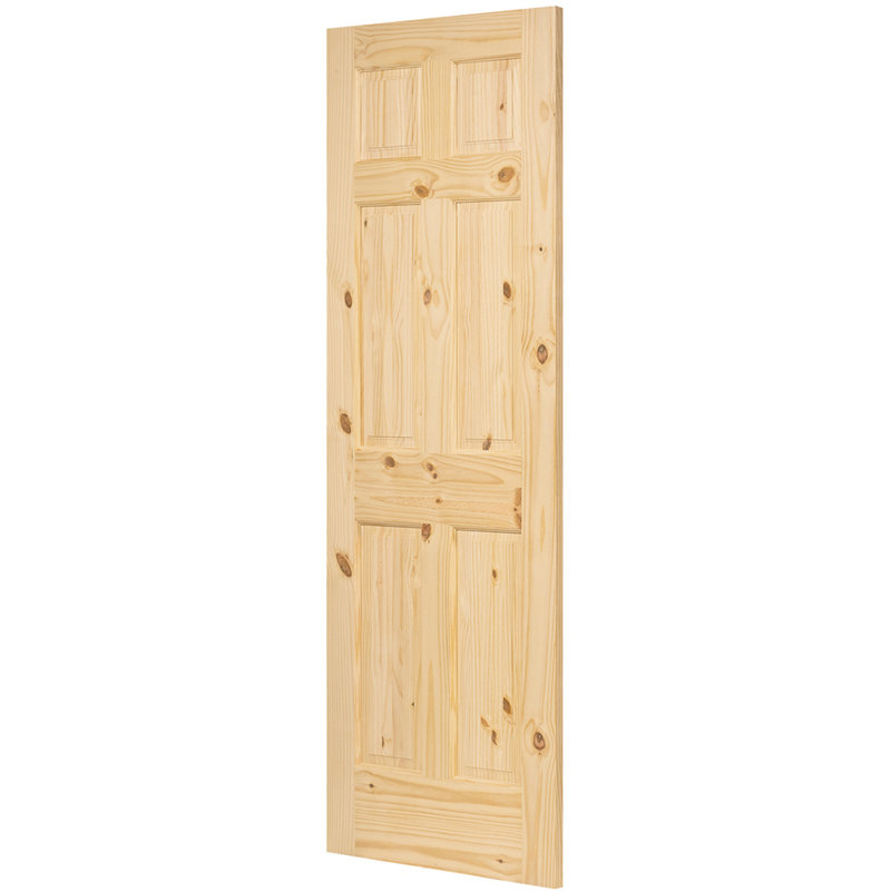Colonial Elegance Pine Wood 6-Panel Unfinished Door 80''x30''