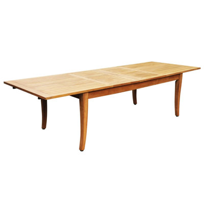 Kamille Extendable Rectangular Teak Outdoor Dining Table