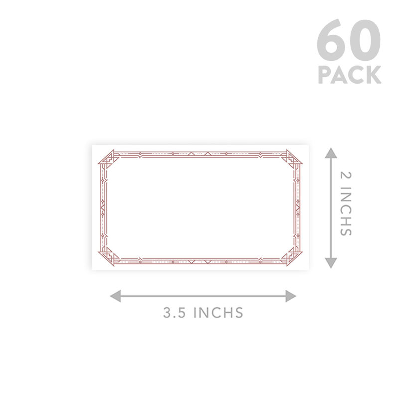 Cartes de place élégantes Art déco pour tables de fête de mariage, places assises pour porte-nom, paquet de 60