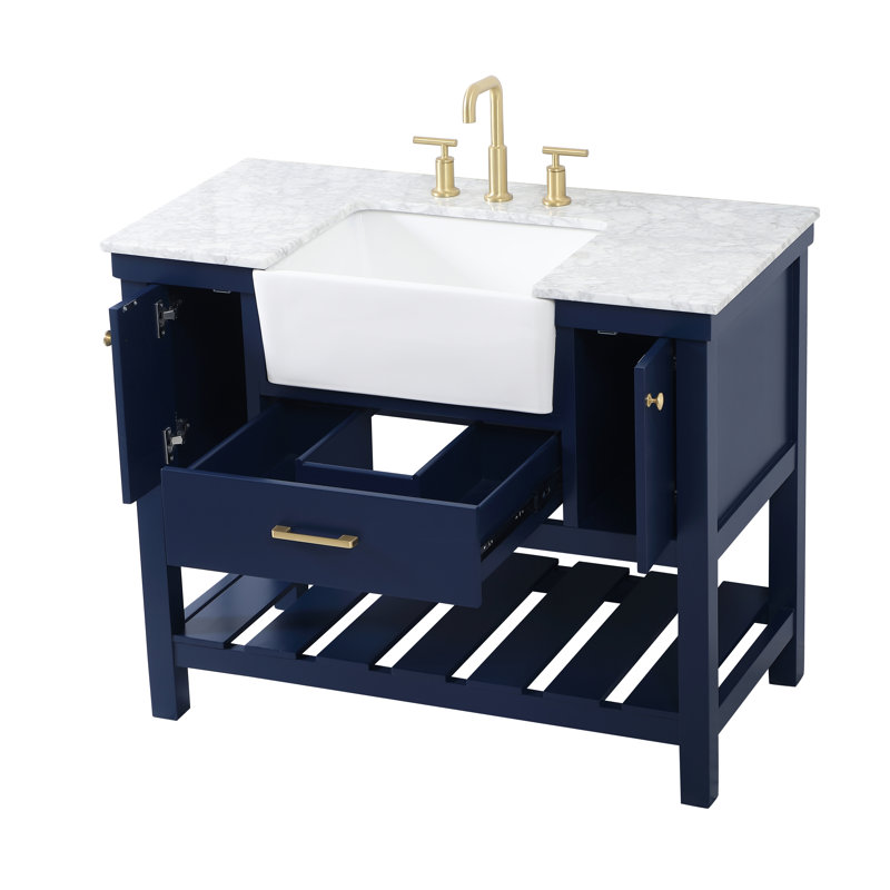Ensemble de meuble-lavabo simple 42 po Algier, Bleu