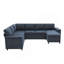Canapé-lit modulaire convertible en U avec rangement, chargeur USB et porte-gobelets, canapé-lit en chenille rembourré pour le salon, bleu-130853223-130853225