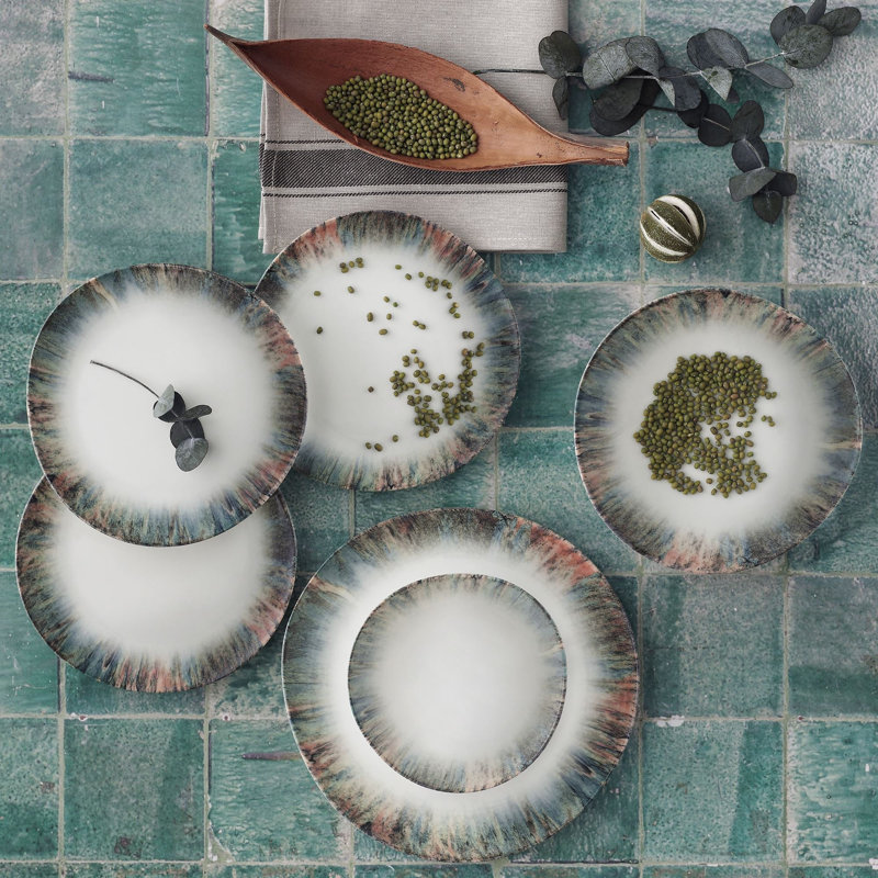 Alberto Porcelain China Dinnerware Set 24 Piece - Service for 6