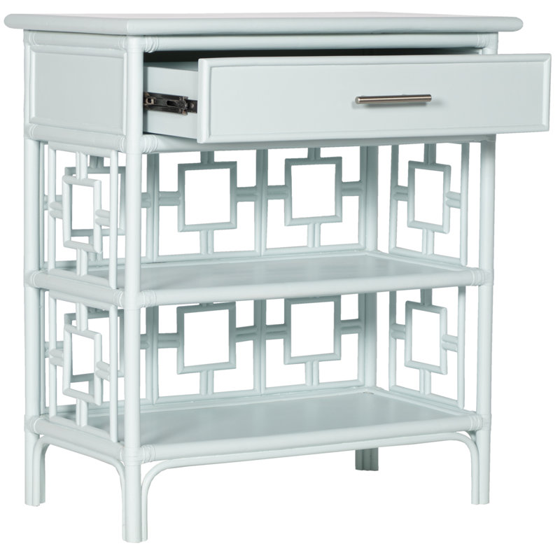 Sobe End Table with Storage, Light Blue