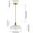 Junathean 1 - Light 10.23"Wide Gold Dome Pendant with Petal Glass Lampshade with Cord-112383669-122780815