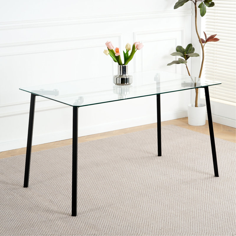 Table de salle à manger 51,2 "en verre (table seulement)