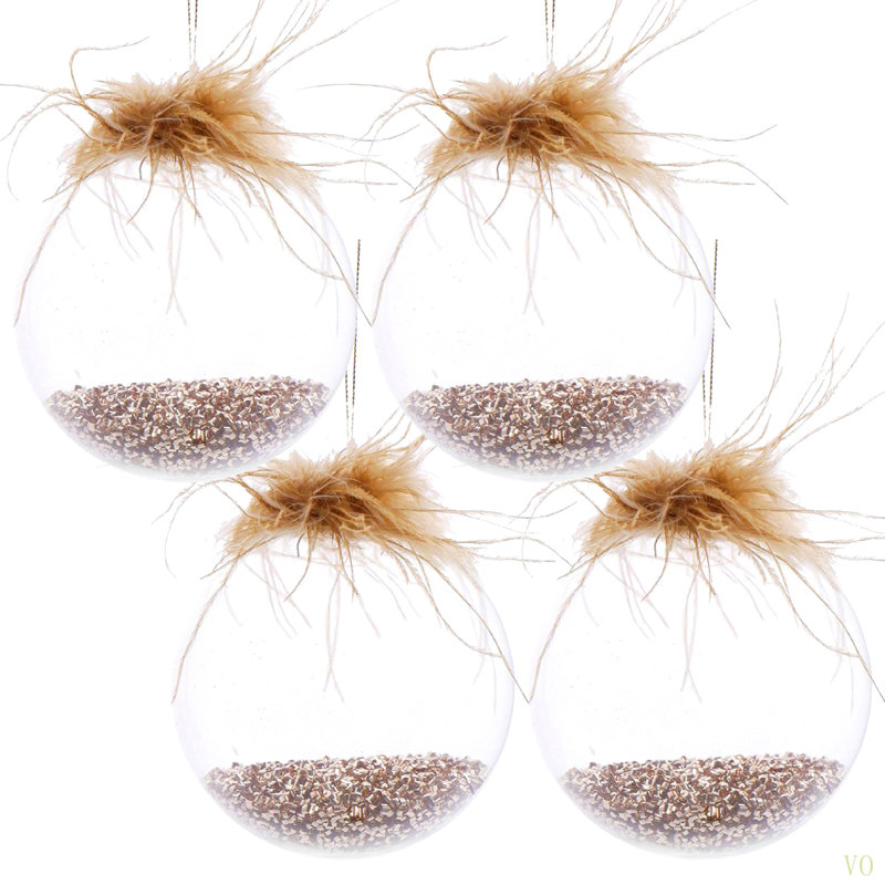 D4,7 po, boules de Noël décoratives, boules de Noël suspendues en verre pour décorations de fêtes, ensemble de 4