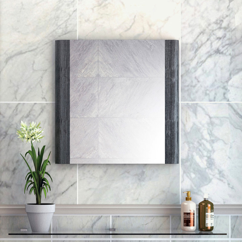 Stibbington Wood Flat Wall Mirror, Black