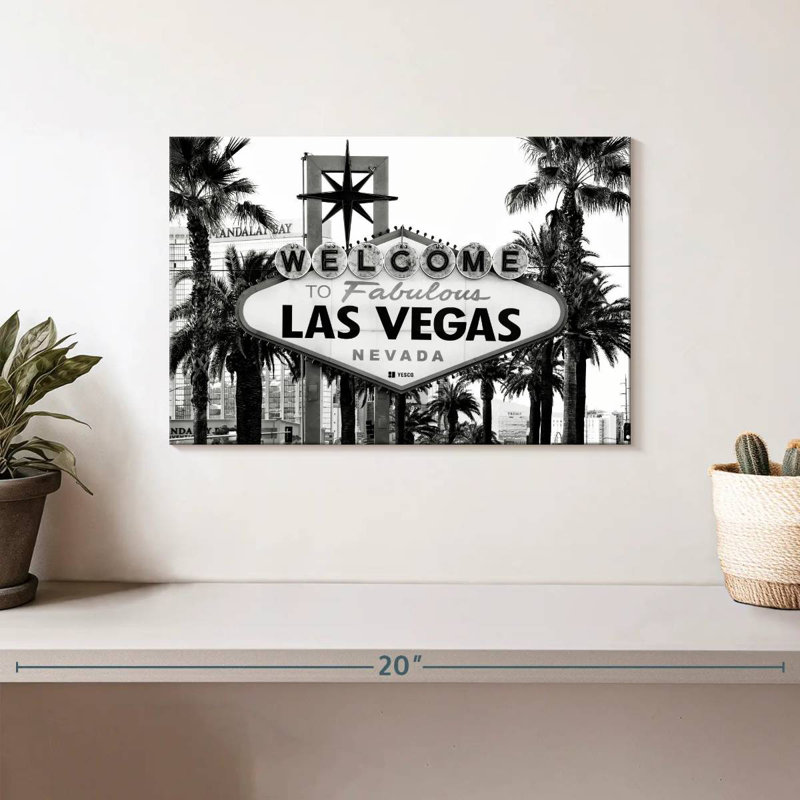 Hannes Welcome To Fabulous Las Vegas BW, 8" H x 12" W
