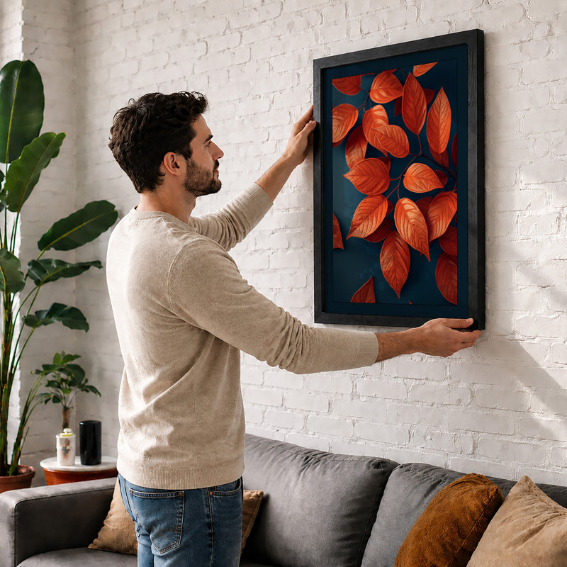 Autumn Leaves Study Botanical - Print, A2 - 59.4 x 42.0 cm, White
