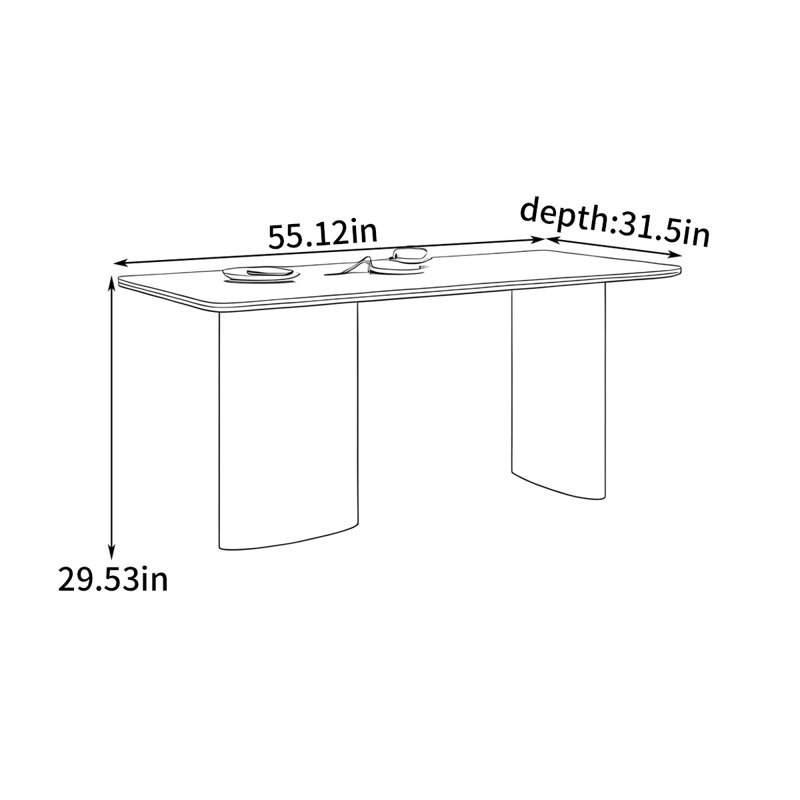 Table de salle à manger rétro, H 29,53 po x L 55,12 po x l 31,5 po