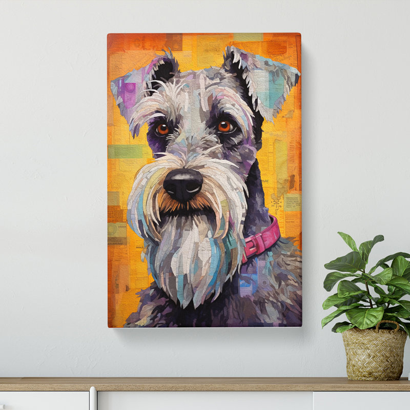Schnauzer Dadaism - Wrapped Canvas, 76cm H x 50cm W x 3cm D