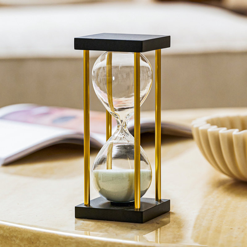 Metal Abstract Hourglass, White