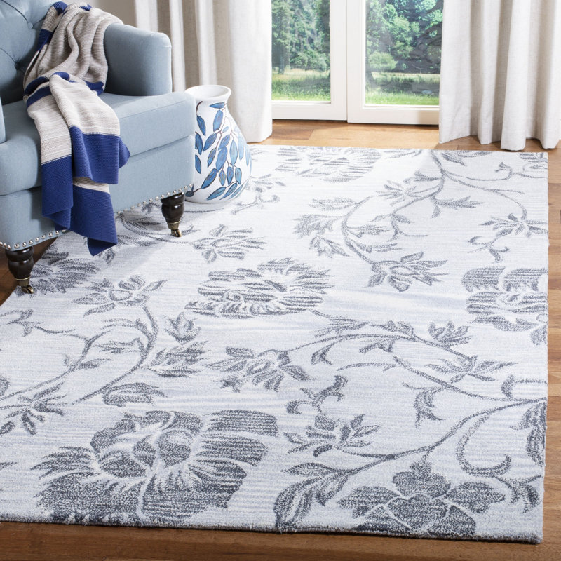 Soho Hand Tufted Wool And Viscose Floral Rug, Rectangle 8'3" x 11'
