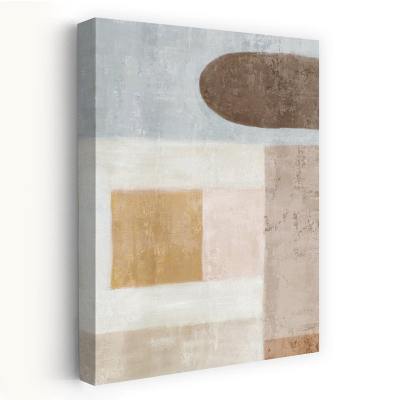 Art de paysage marin abstrait géométrique subtil, H 60 po x l 40 po