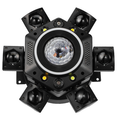 DJ Light Moving Head: 6 Arms Rotating Disco Party Lighting - Laser Strobe Light Show For Stage