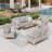 7 Person Outdoor Conversation Set With Swivel Lounge Chairs, Loveseat & Fire Pit Table-1396298173