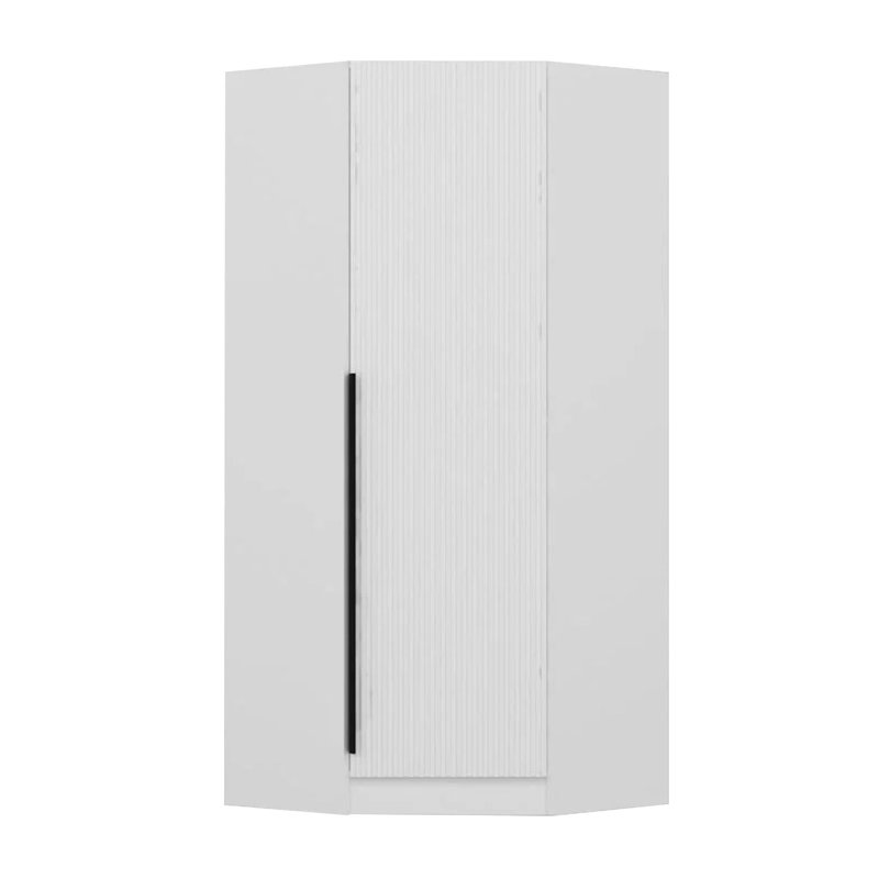 Garde-robe moderne blanc, panneau de particules recouvert de mélamine à 100%, 29,1 po x 82,7 po x 20,5 po | Épaisse de 0,71 pouce de fabrication | Solution de rangement élégante pour la chambre à coucher ou le salon, conception élégante de couleur unie