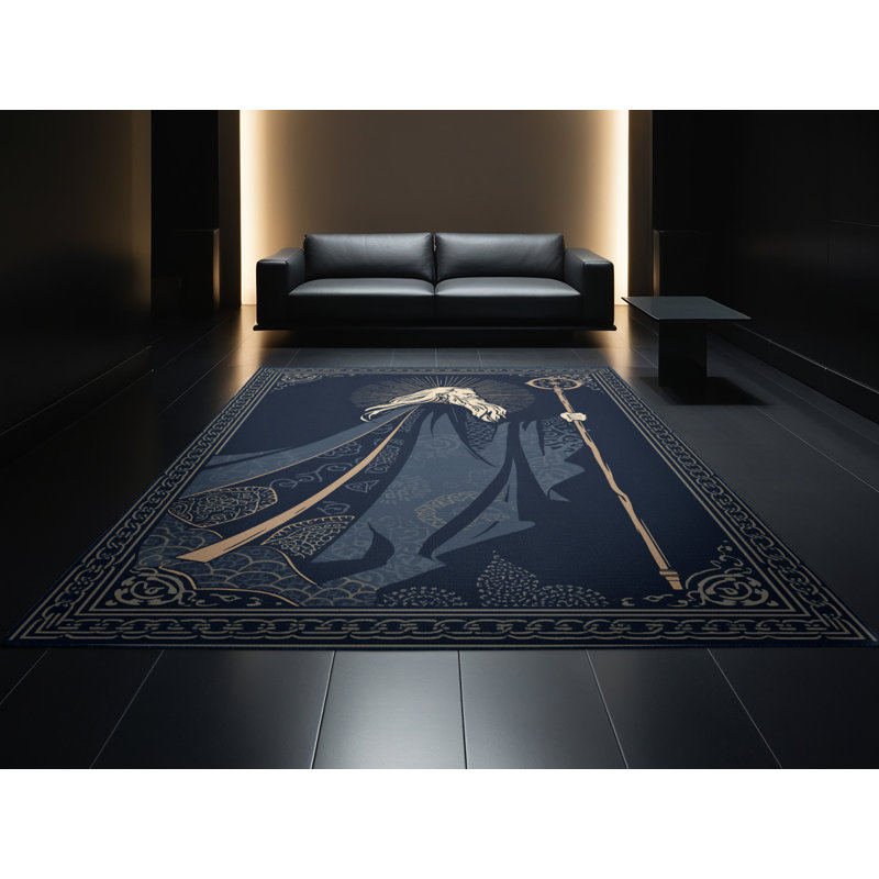 Tapis marocain gris bohème lavable à la machine Titus Merlin, 7 x 9