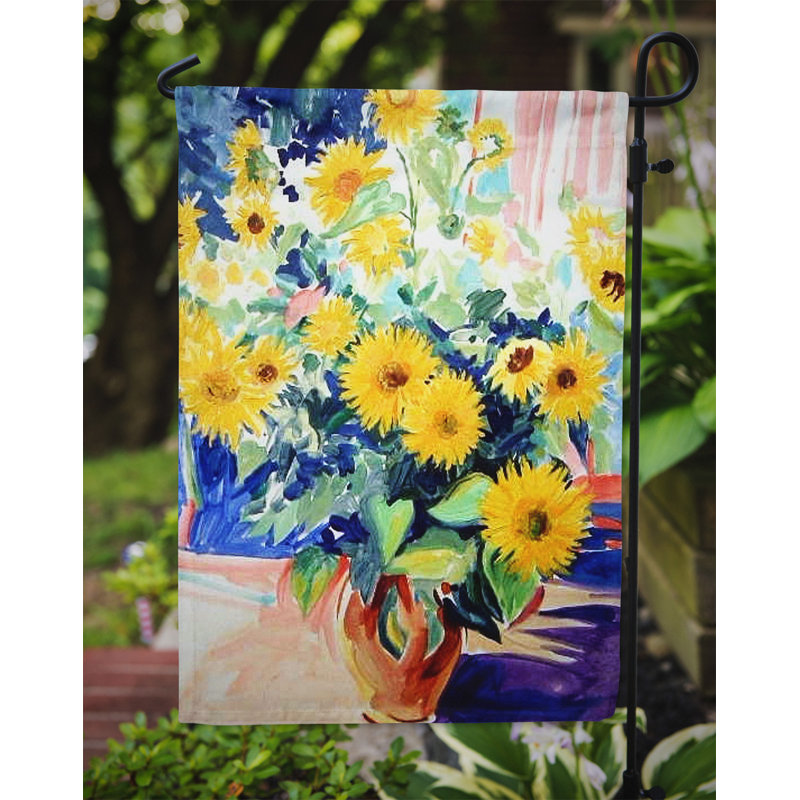 Drapeau de jardin 2 côtés "fleurs" par roy avis, H 15 po x l 11 po