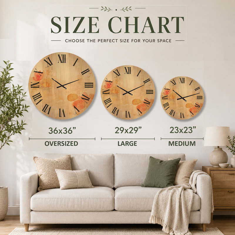 Horloge murale en bois Garden, Medium