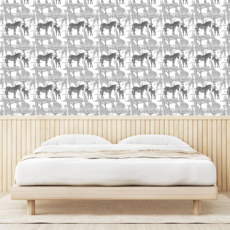 Panneau de papier peint adhésif Dedria Wild Life Safari, L 13 po x L 100 po