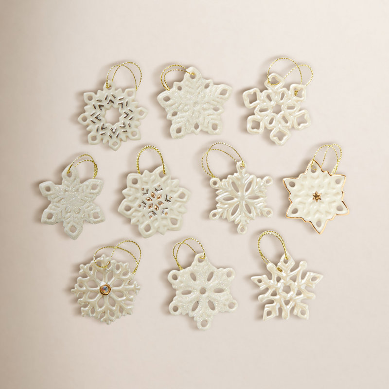 Snowflake 10 Piece Holiday Shaped Ornament Set