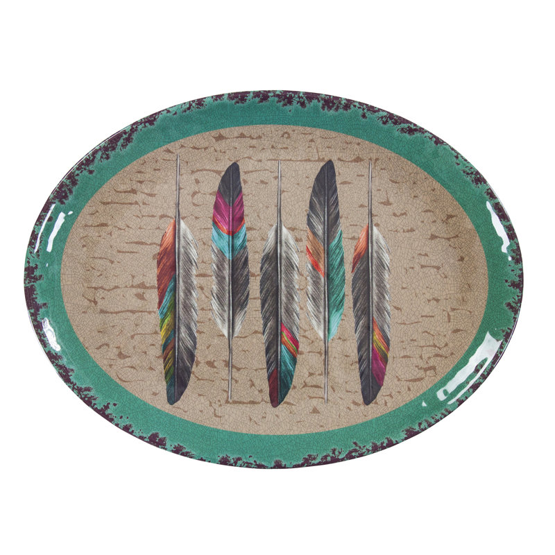 Feather Serving Melamine Plastic Platter