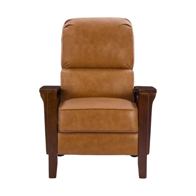  Fauteuil inclinable en cuir Harber, dossier en cuir véritable pour le salon, la lecture et la télévision