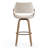Beasley Beige Fabric Bar Stool with White Washed Wood Legs