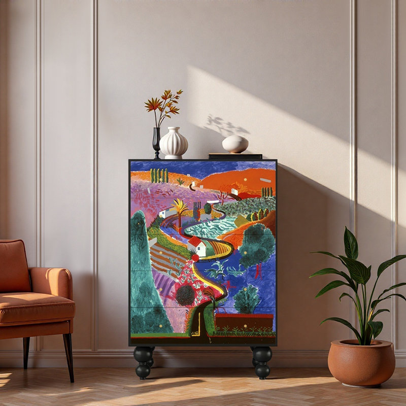 Armoire décorative américaine à tiroirs rétro