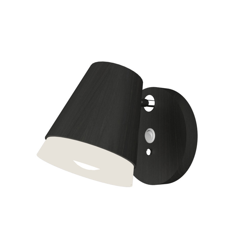 Cônica Manufactured Wood Armed Sconce, Charcoal