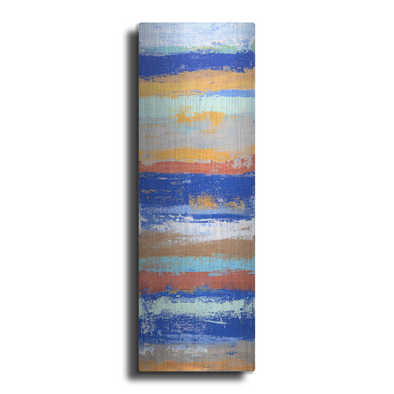 «Blue and Metal 1» par Hilary Winfield, H 48 po x l 16 po
