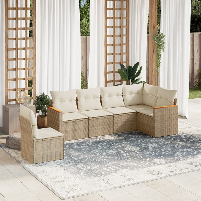 Ensemble de canapé de jardin Vidaxl beige, blanc crème