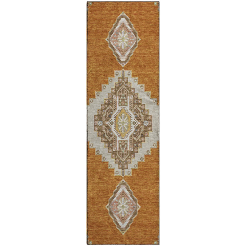 Premium Machine Washable Guada AMF1014 Oriental Rug, Rectangle 1'8" x 2'6"
