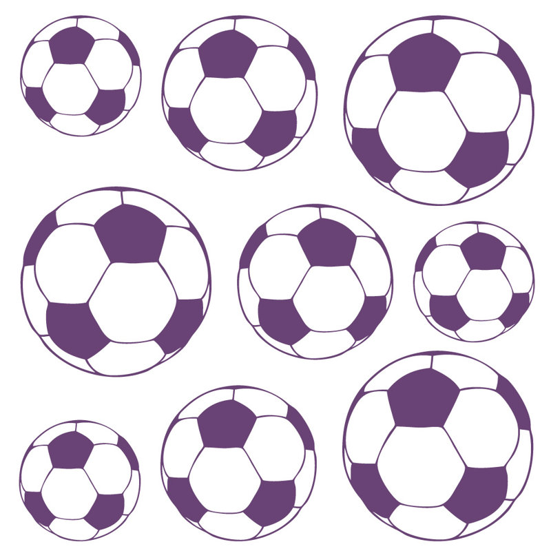 Sports Non-Wall Damaging Wall Decal, 20" H x 20" W x 0.01" D, Violet