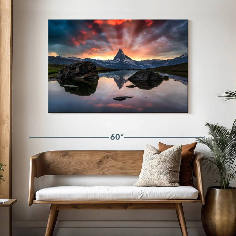 Alvord, Cervin et lac Stellisee, H 32 po x l 48 po