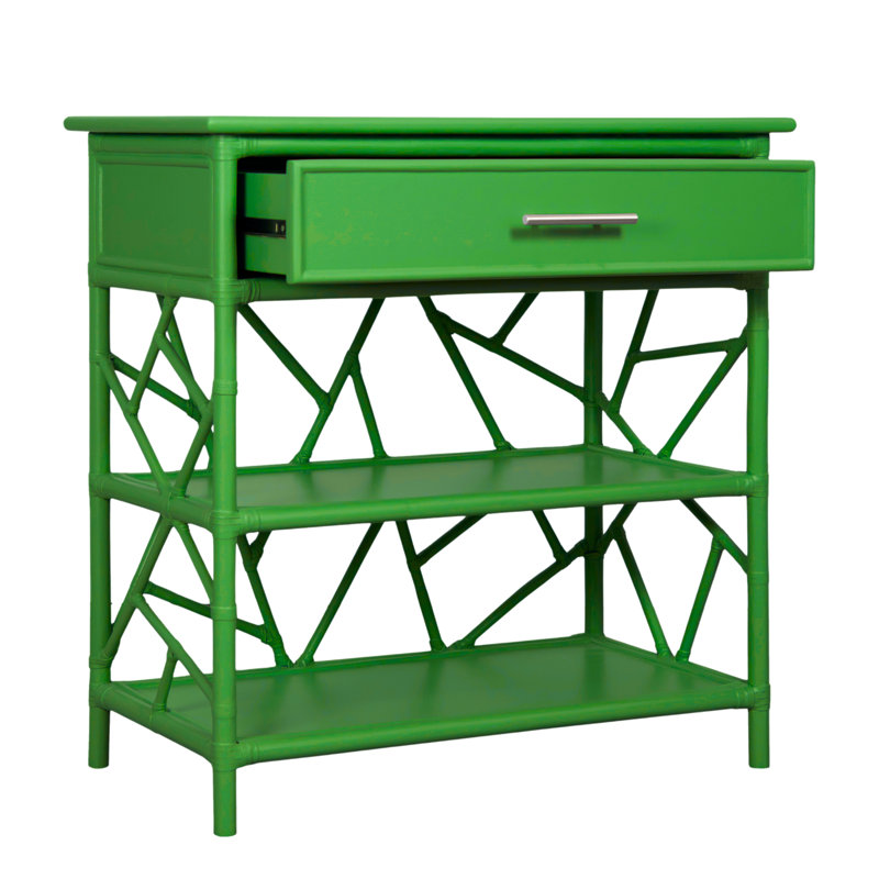 End Table with Storage, Bright Green