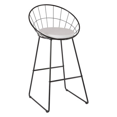 Delwood Upholstered Counter Stool with Metal Frame