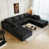 Black Plush Corduroy Fabric